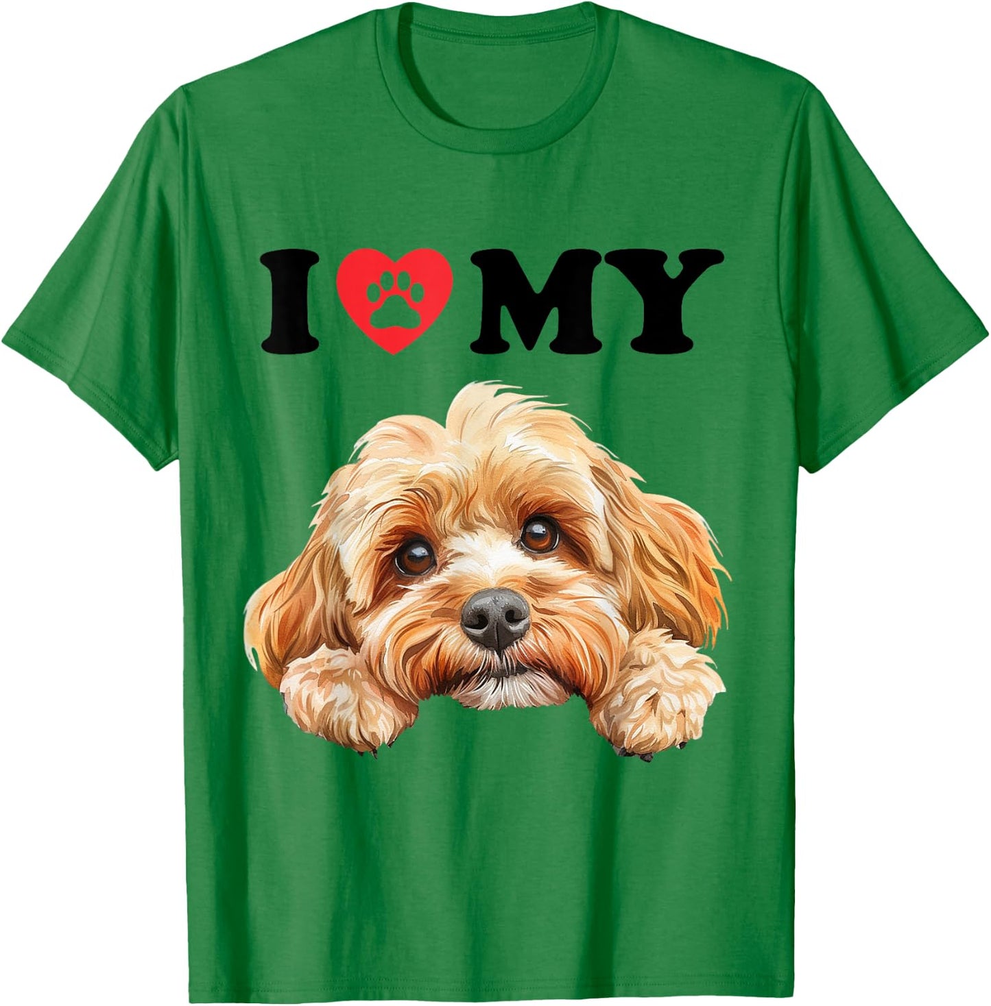 Cockapoo I Heart My Dog Funny Dog Lover Men Women Kids T-Shirt - T-Shirt | Irish Green