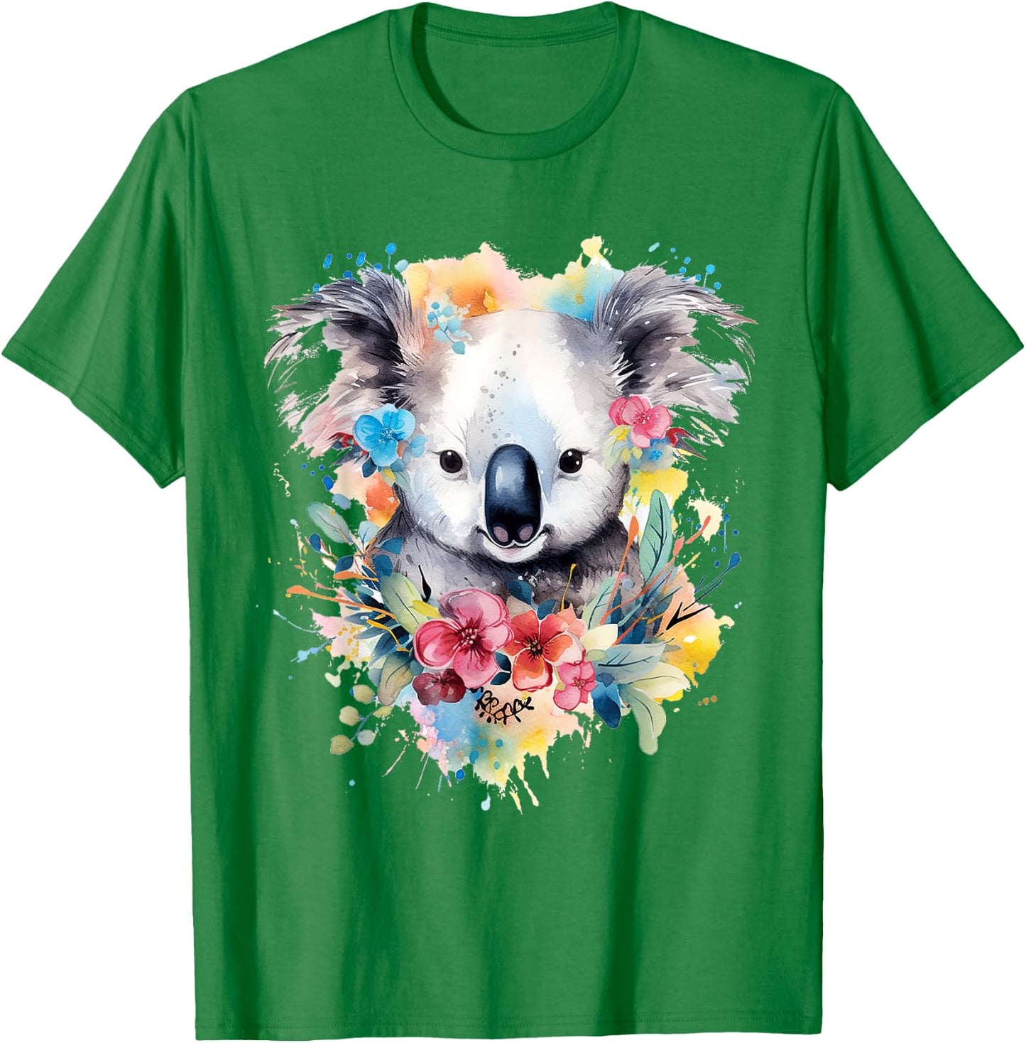Koala Animal Colorful Motif Painting Art Abstract Koala T-Shirt - T-Shirt | Irish Green