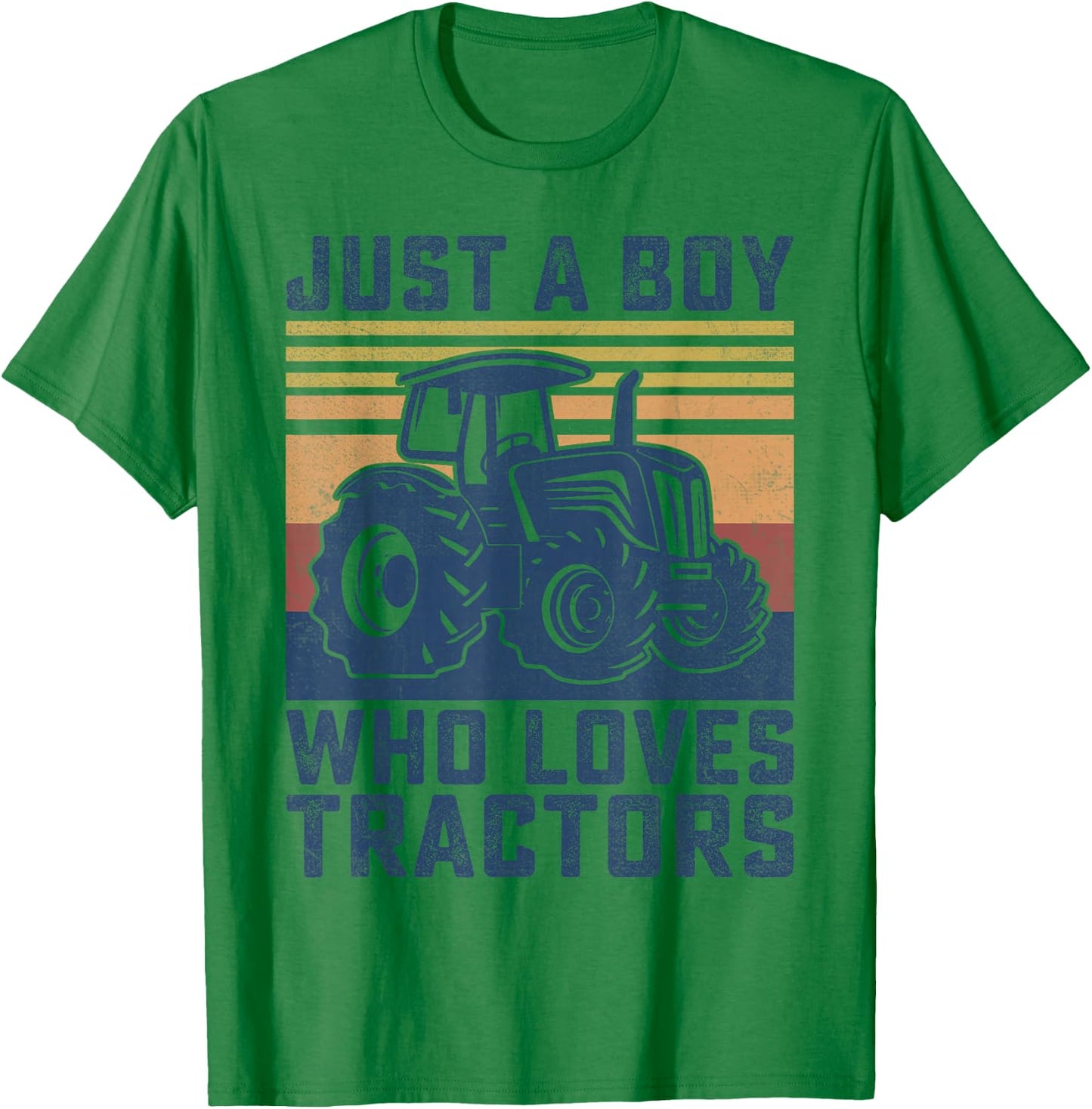 Kids Farm Just A Boy Who Loves Tractors Farmer Toddler Boys T-Shirt - T-Shirt | Irish Green