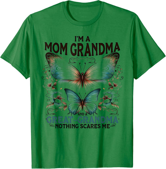 I'm A Mom Grandma And A Great Grandma Butterfly Mother's Day T-Shirt - T-Shirt | Irish Green