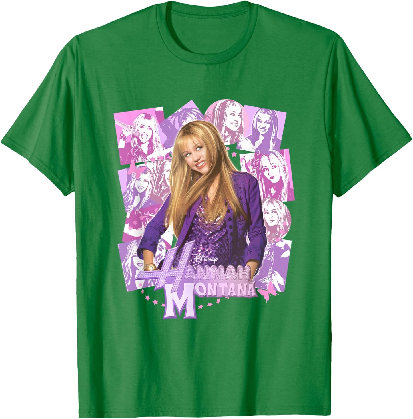 Disney Hannah Montana Epic Iconic Collage Big Chest Poster T-Shirt - T-Shirt | Irish Green