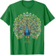 Detailed Peacock Art Nature Lovers T-Shirt - T-Shirt | Irish Green