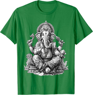Ganesh spiritual hindu god elephant yoga meditation T-Shirt - T-Shirt | Irish Green