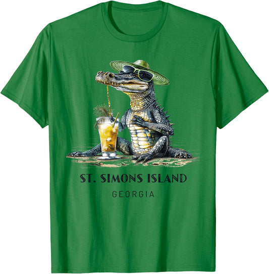 St. Simons Island Georgia T-Shirt - T-Shirt | Irish Green