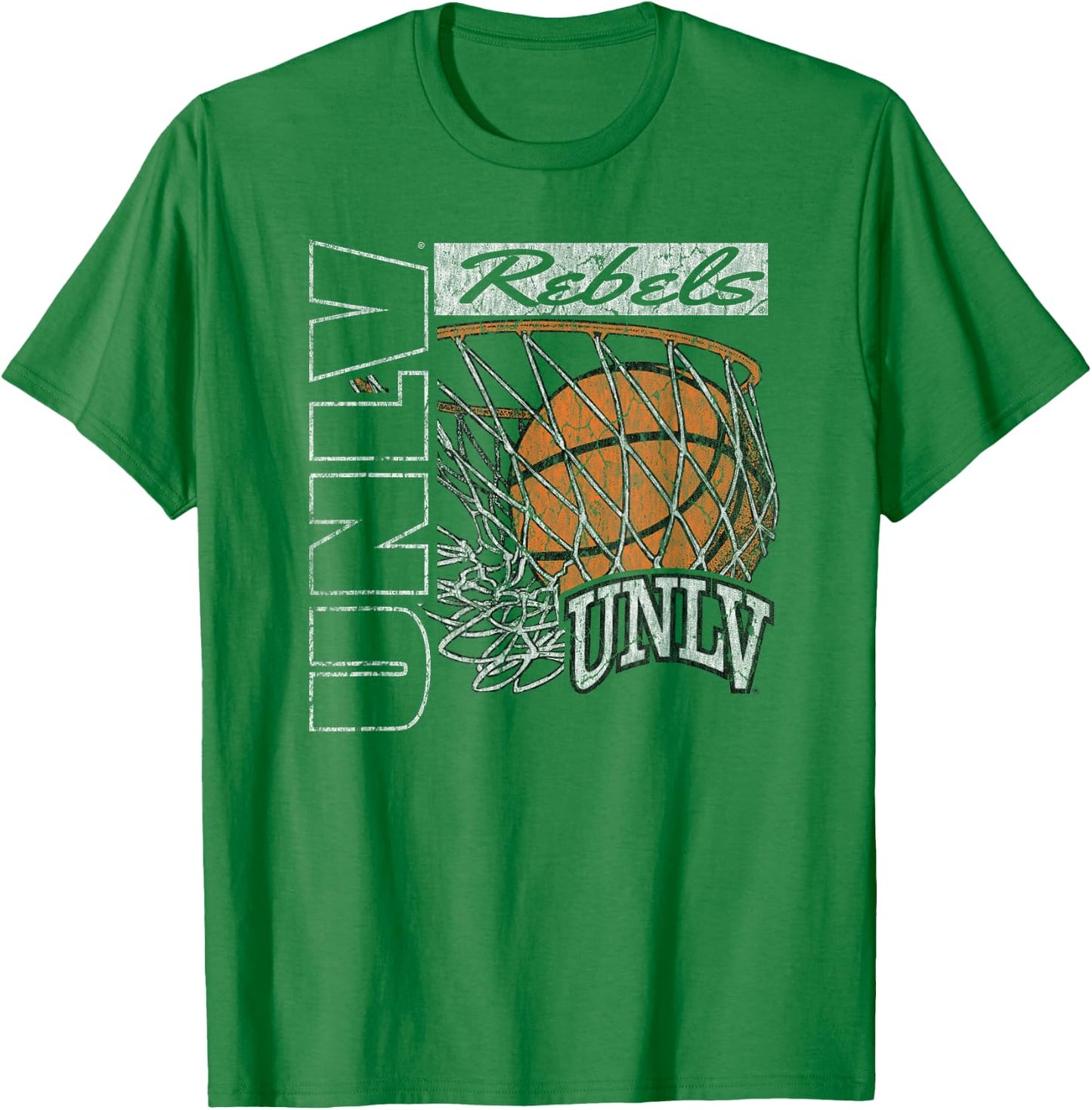 UNLV Rebels Vintage Basketball 90's Red Officially Licensed T-Shirt - T-Shirt | Irish Green
