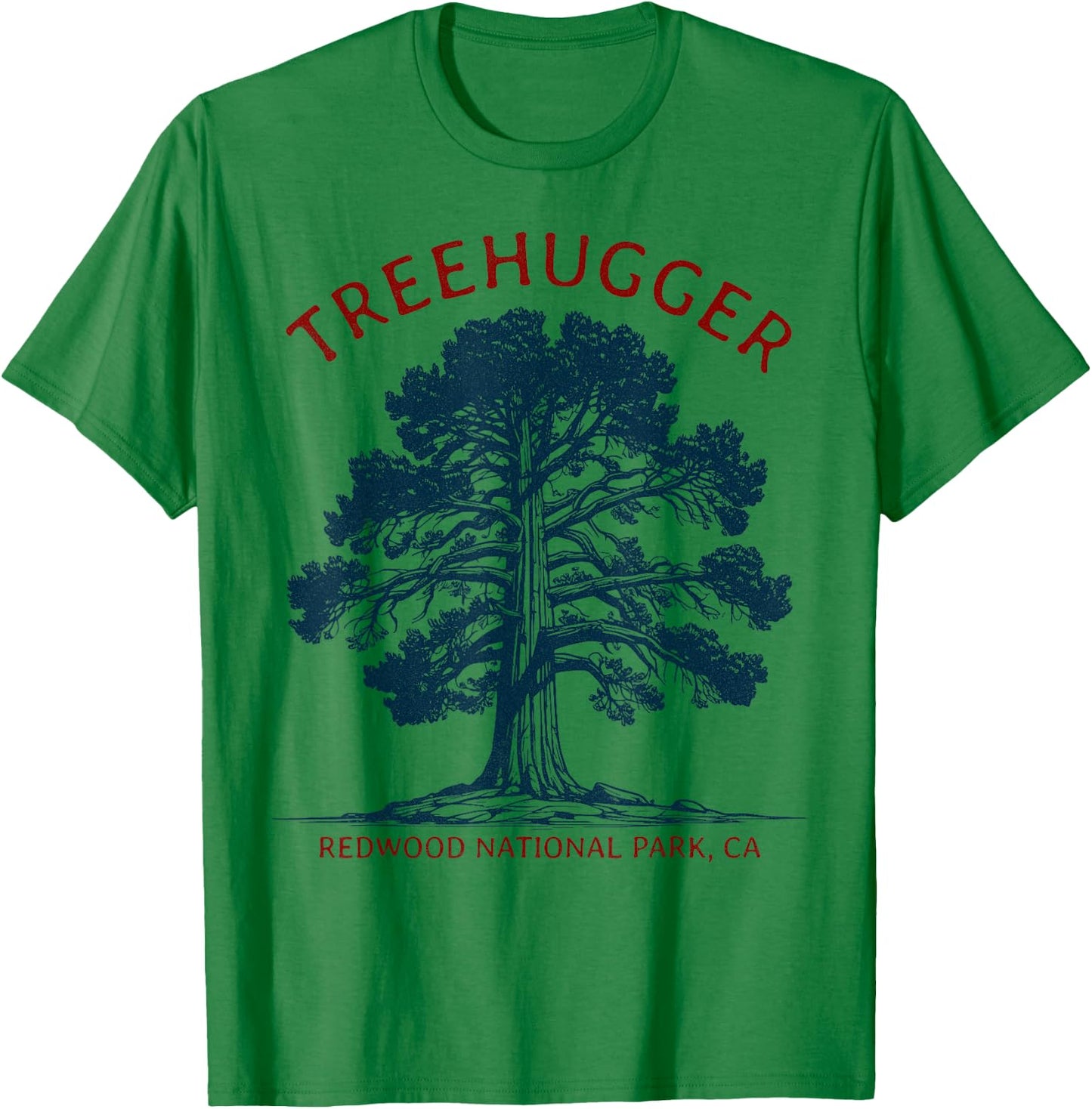 Treehugger, Redwood National Park, USA, California T-Shirt - T-Shirt | Irish Green