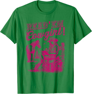 Read 'em Cowgirl Cute Western Cowgirl Texas Bookish Bookworm T-Shirt - T-Shirt | Irish Green