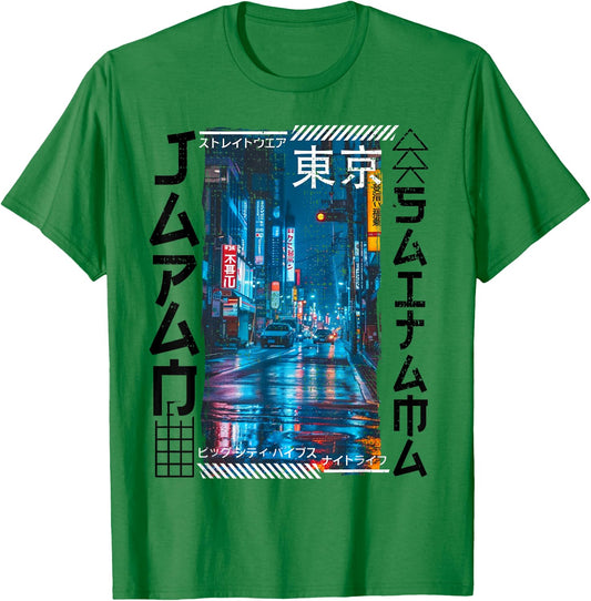 Saitama City Retro Japan Aesthetics Streets of Saitama T-Shirt - T-Shirt | Irish Green