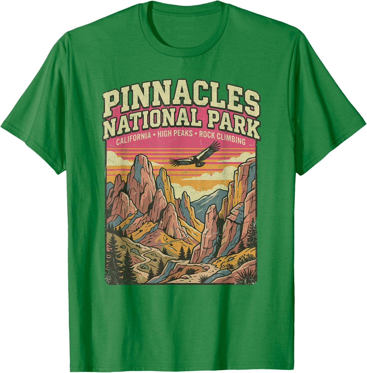 Pinnacles National Park California US Vintage T-Shirt - T-Shirt | Irish Green