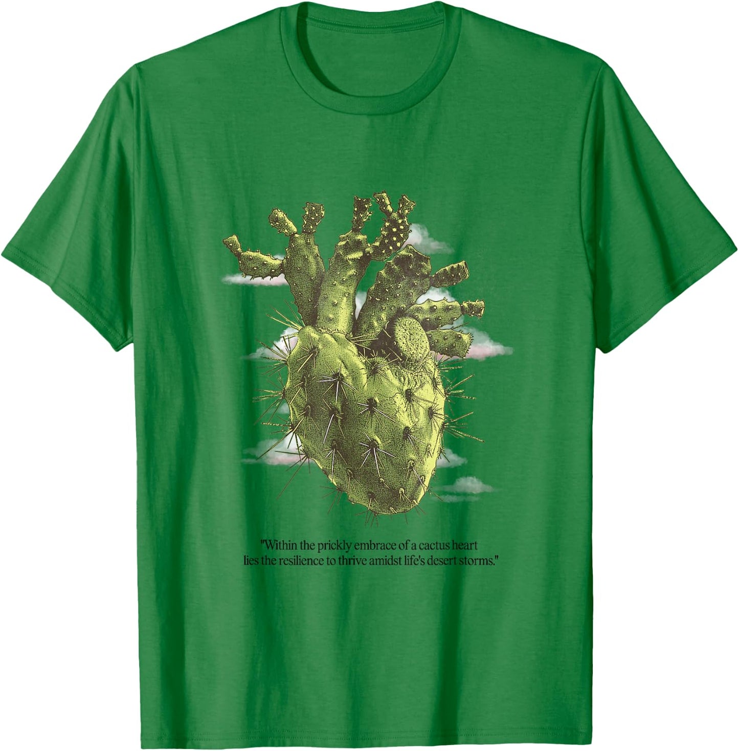 Cactus Heart Shirt Nature Desert Cactus Anatomical Heart T-Shirt - T-Shirt | Irish Green