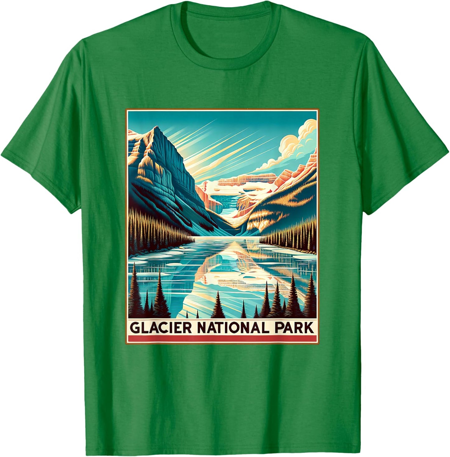 Glacier National Park T-Shirt - T-Shirt | Irish Green