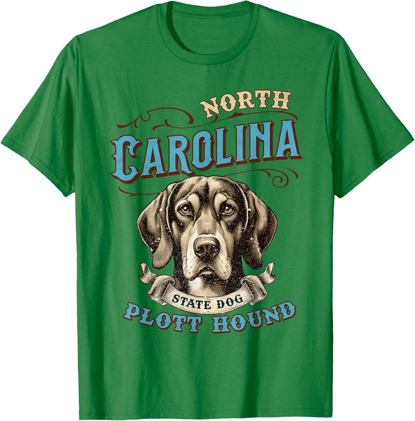 North Carolina Travel Traveling NC State Plott Hound Dog T-Shirt - T-Shirt | Irish Green