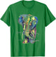 Elephant Lover Animal White Colorful Painting Gift T-Shirt - T-Shirt | Irish Green