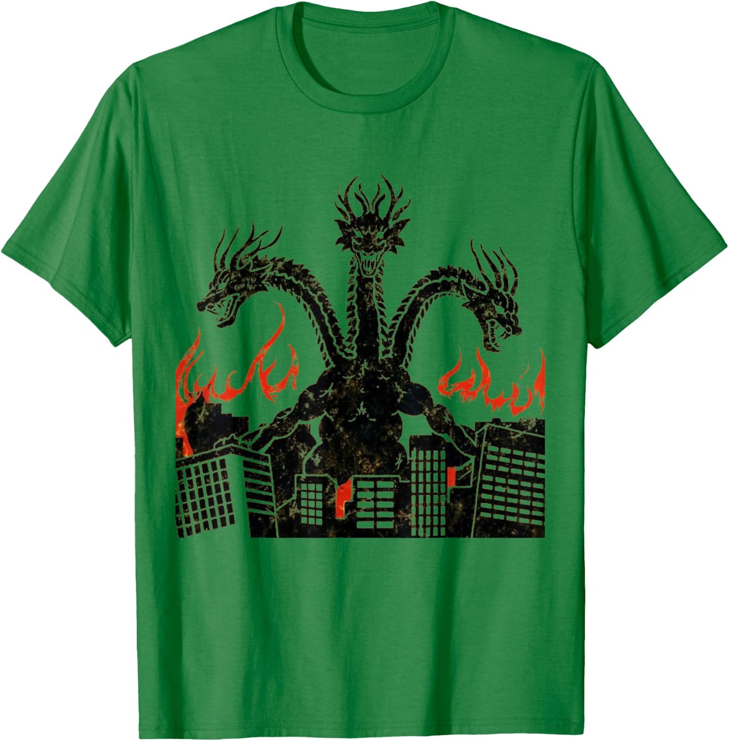 Vintage Dragon King Ghidorah Art Sunset Japanese Kids Men T-Shirt - T-Shirt | Irish Green