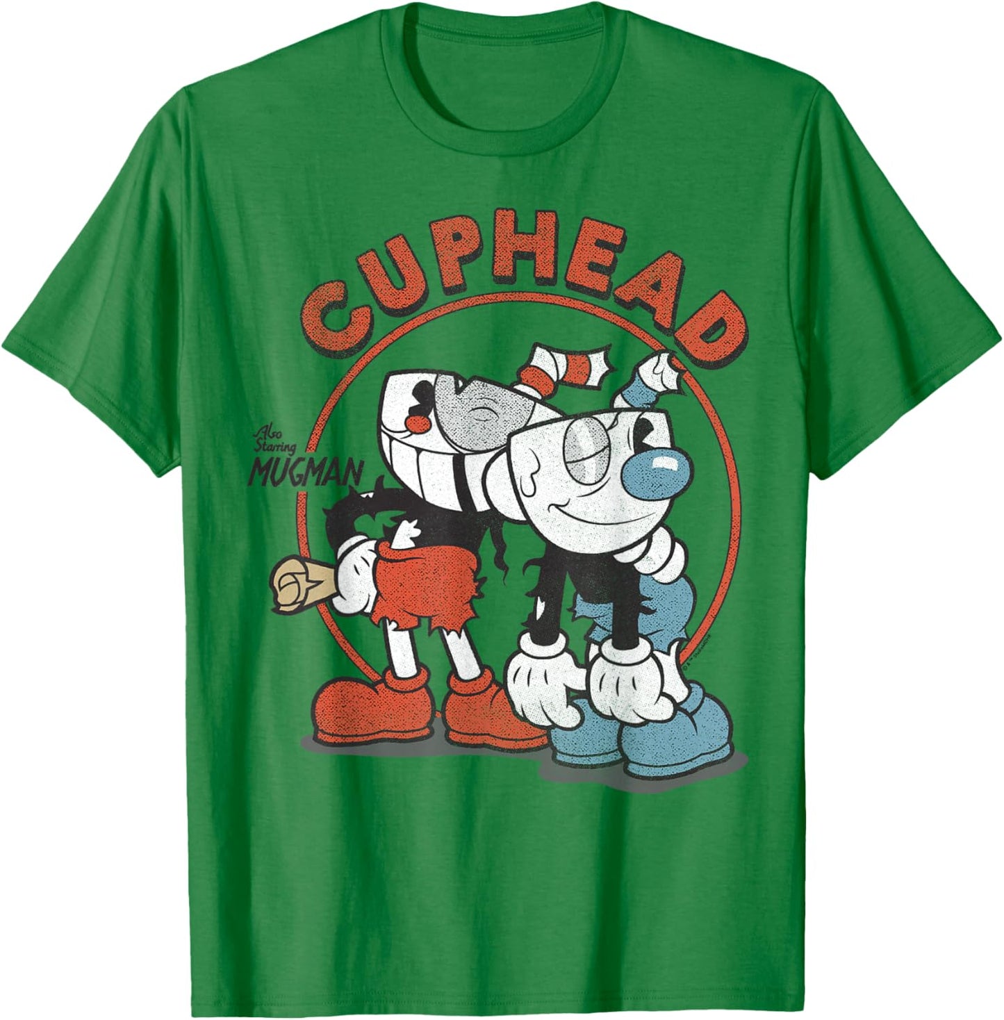 Cuphead And Mugman Beat Up Bros Graphic T-Shirt - T-Shirt | Irish Green