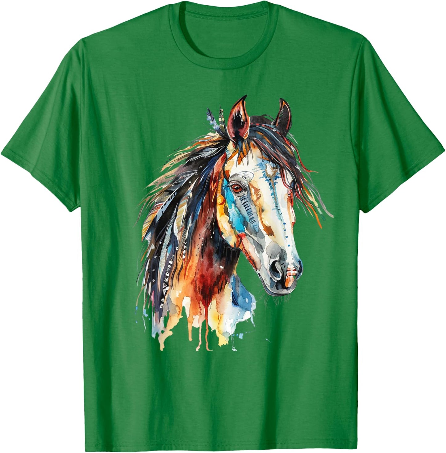Native American Wild Horse T-Shirt - T-Shirt | Irish Green