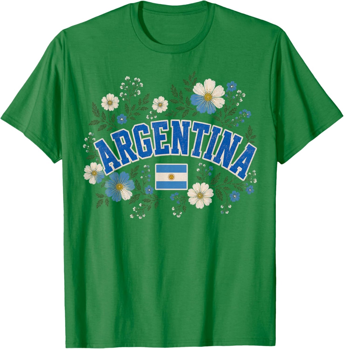 Argentina Floral Vintage Country Pride T-Shirt - T-Shirt | Irish Green