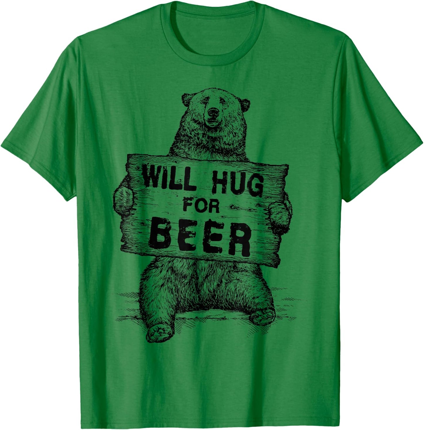 Bear Hug For Beer Vintage Rustic T-Shirt - T-Shirt | Irish Green