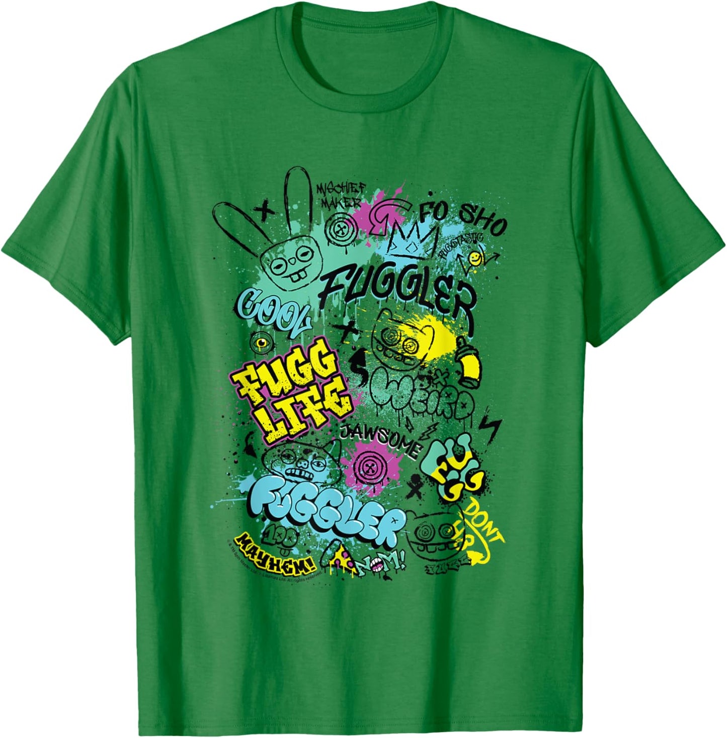 Fuggler Funny Ugly Monsters Graffiti Tags T-Shirt - T-Shirt | Irish Green
