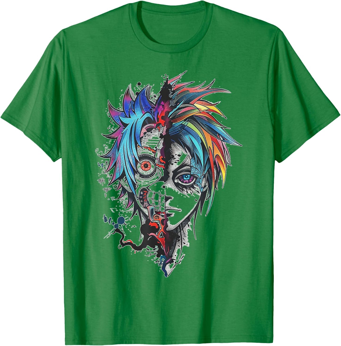 Anime Manga Graphic Illustration Anime T-Shirt - T-Shirt | Irish Green