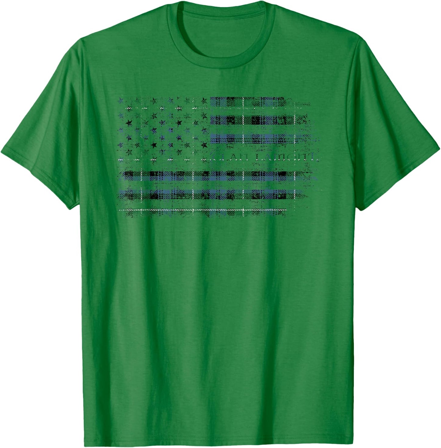 Clan Lamont Scottish tartan US flag kilt Scotland T-Shirt - T-Shirt | Irish Green