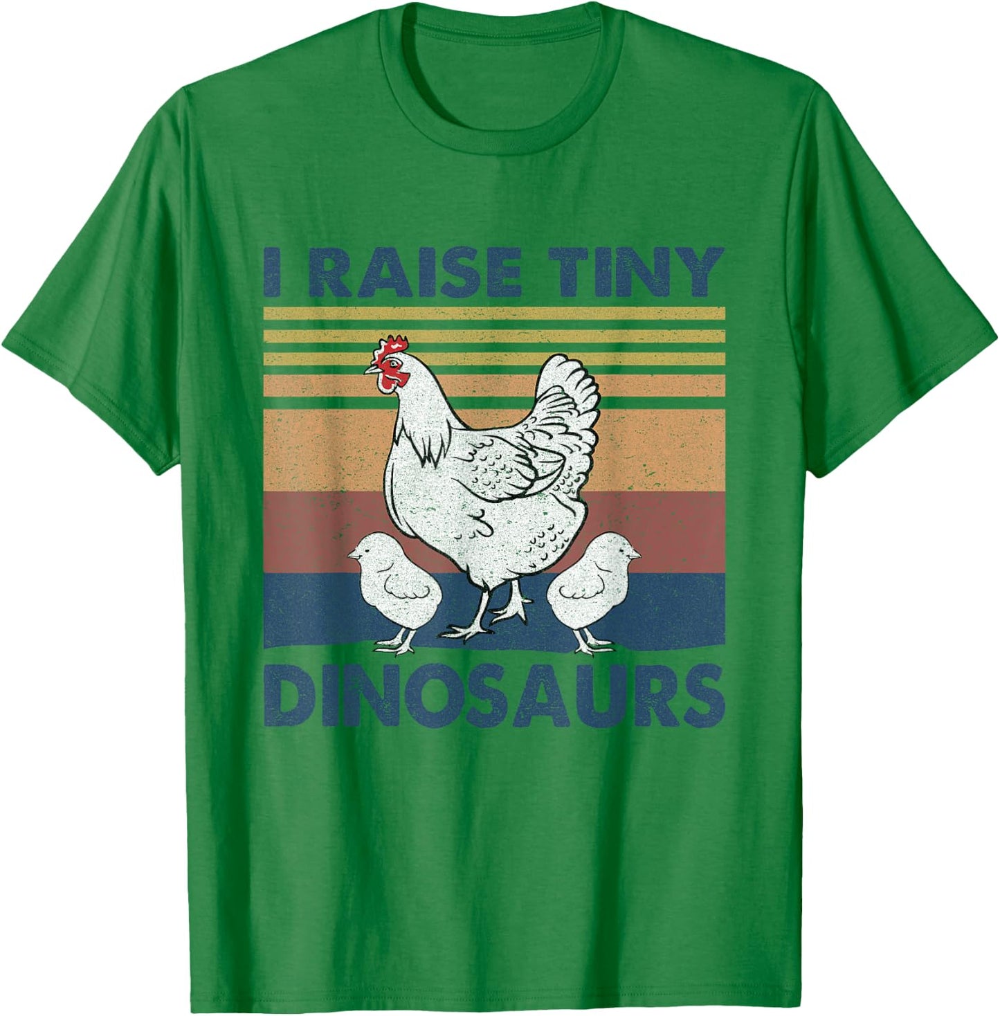 Funny I Raise Tiny Dinosaurs Chicken Joke Farmer Men Women T-Shirt - T-Shirt | Irish Green