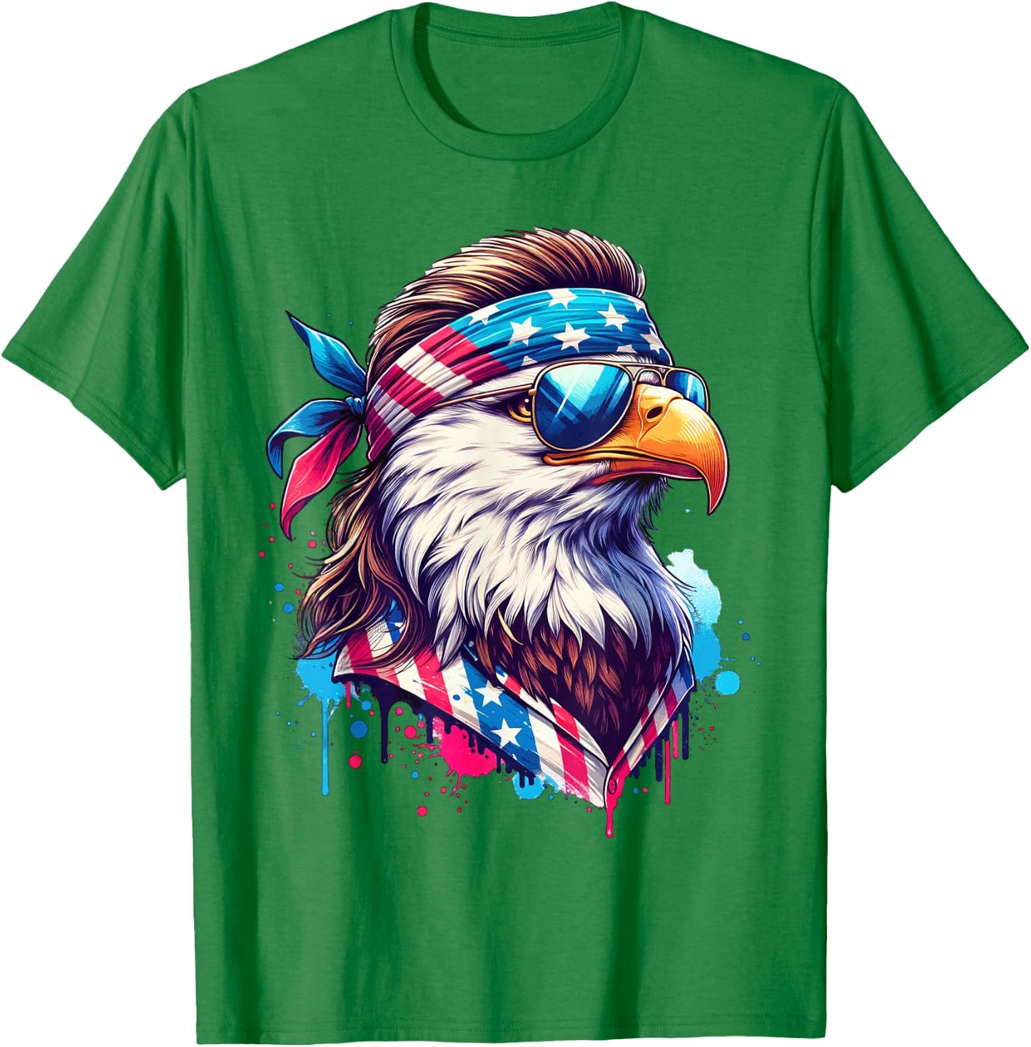 4th of July Patriotic Funny Eagle July 4th USA Murica T-Shirt - T-Shirt | Irish Green