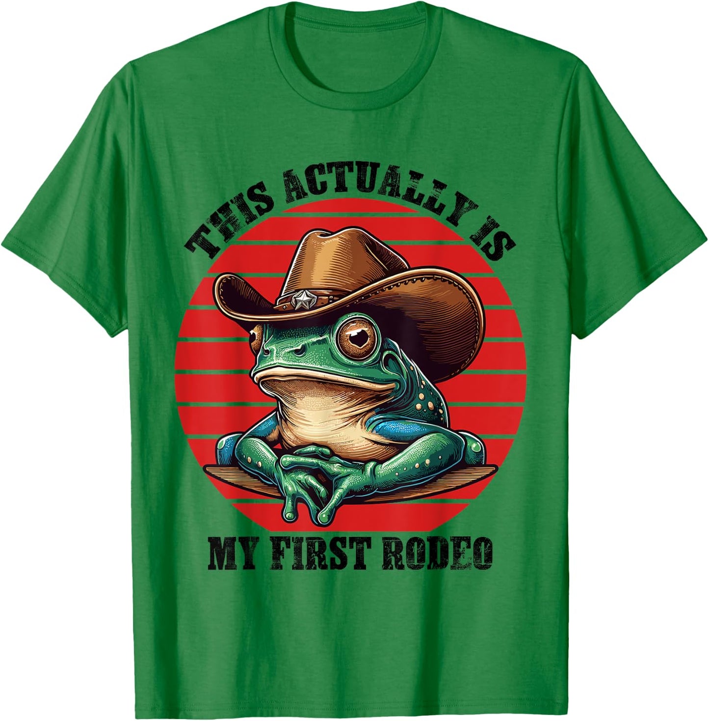 Funny Frog Cowboy Farmer Cowgirl Hat Western Frog Men Women T-Shirt - T-Shirt | Irish Green