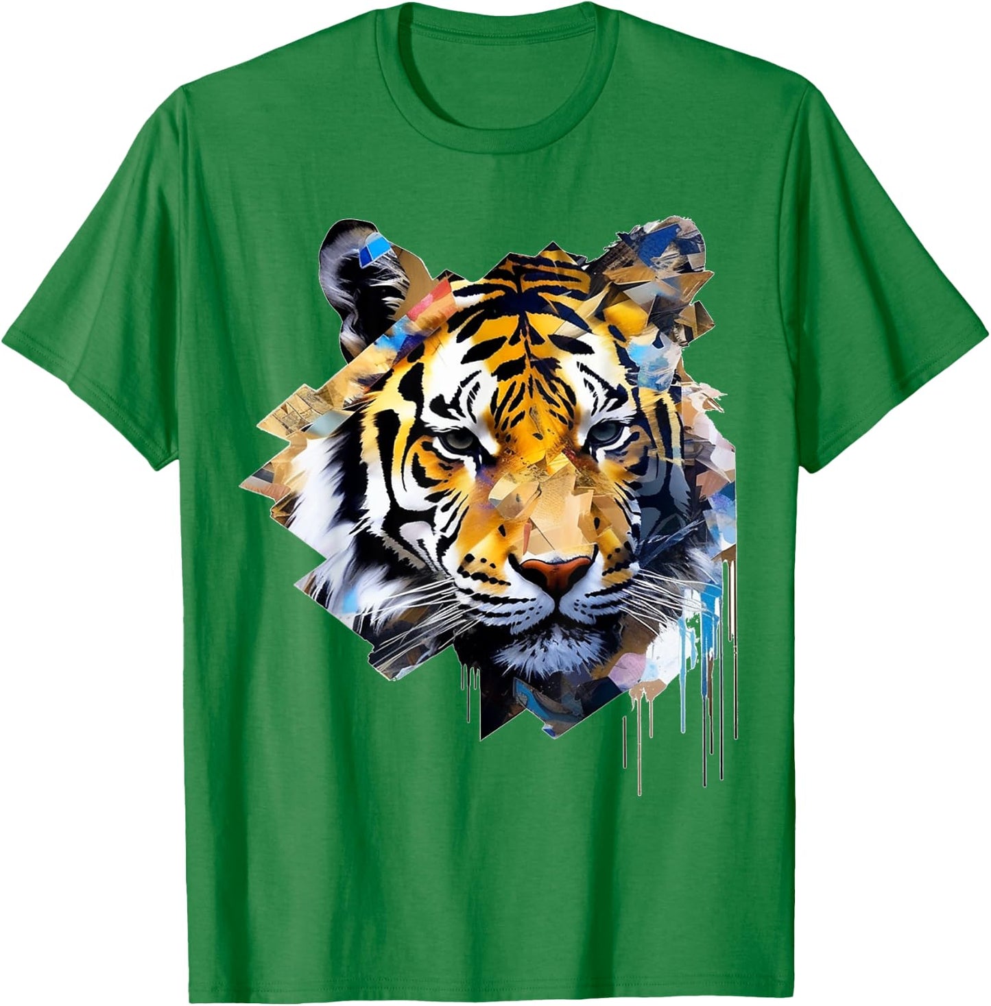 Tiger Artwork Animal Design Tiger T-Shirt - T-Shirt | Irish Green
