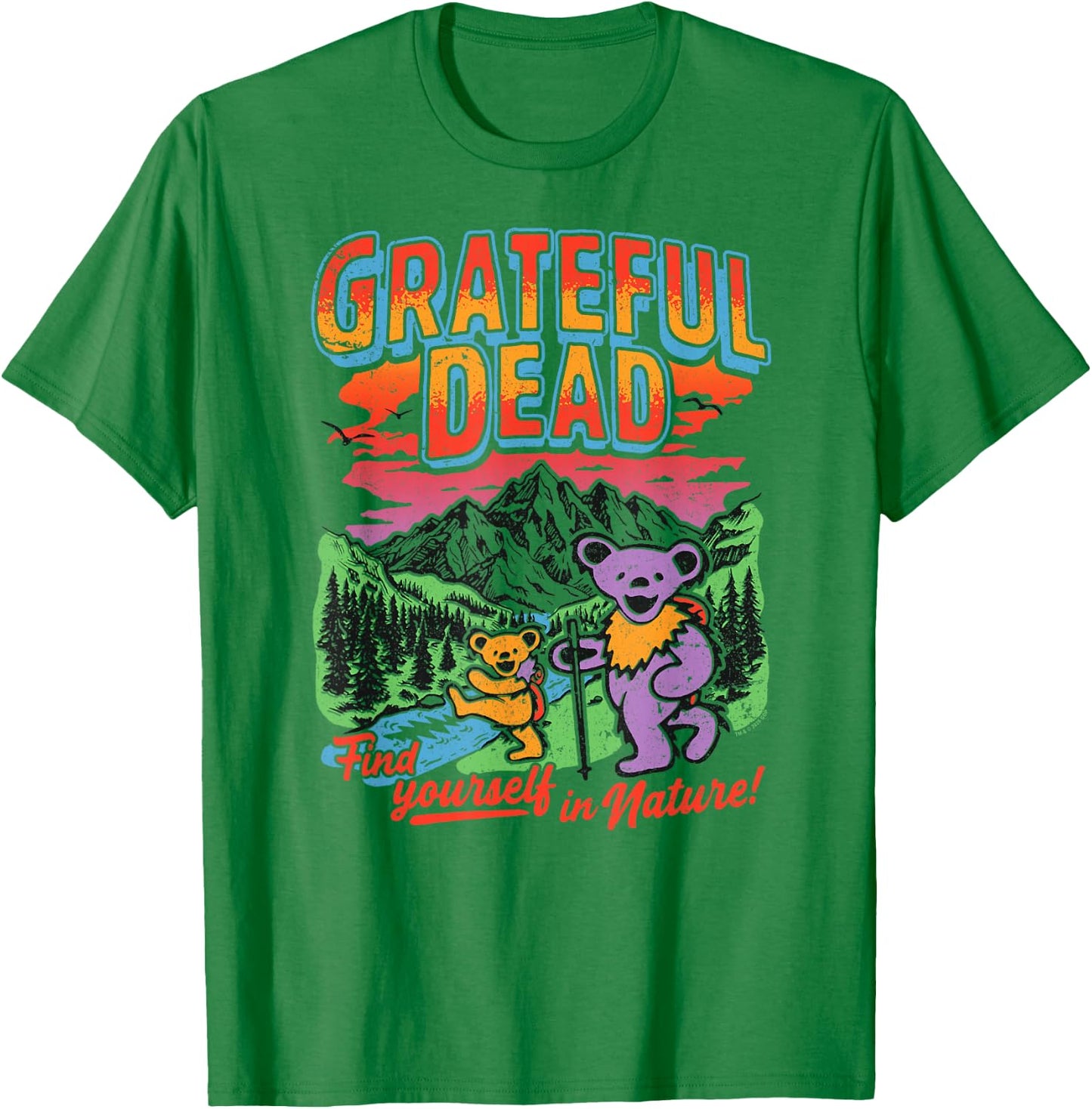 Grateful Dead Find Yourself in Nature Hiking Bears Band T-Shirt - T-Shirt | Irish Green