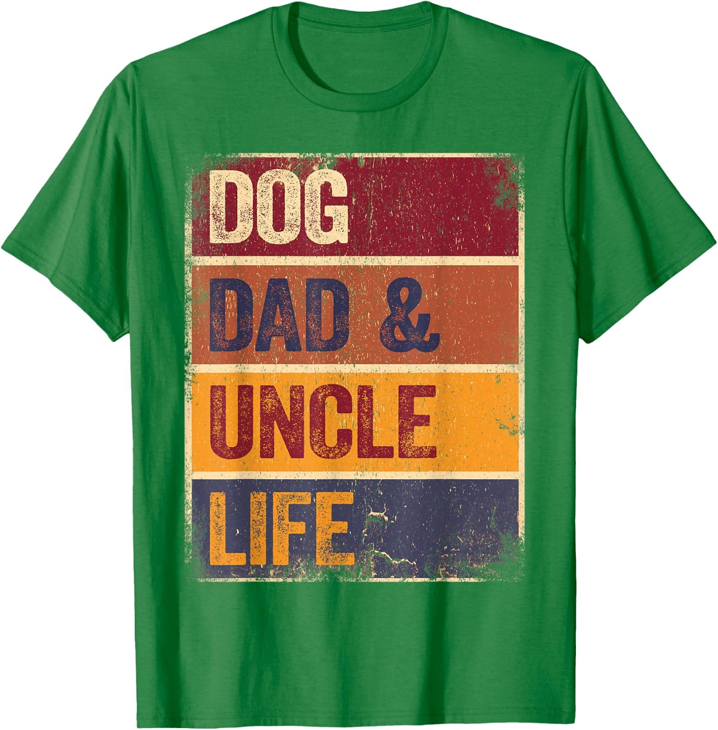 Rockin The Dog Dad Uncle Life Retro Men Dog Loving Uncle T-Shirt - T-Shirt | Irish Green