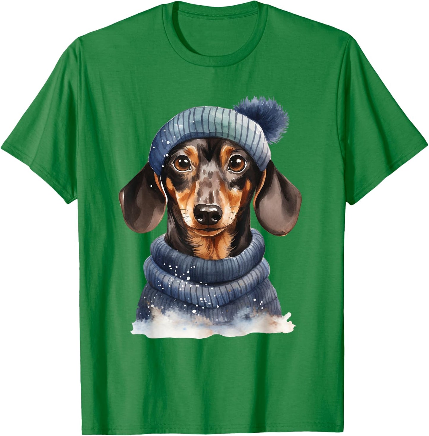 Christmas Winter Wiener & Dachshund T-Shirt - T-Shirt | Irish Green