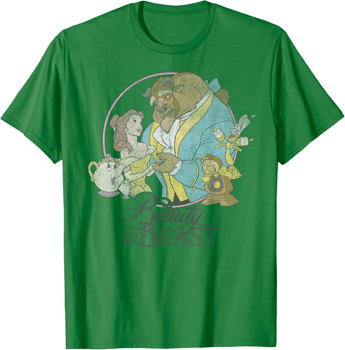 Disney Beauty And The Beast Classic Group Shot T-Shirt - T-Shirt | Irish Green