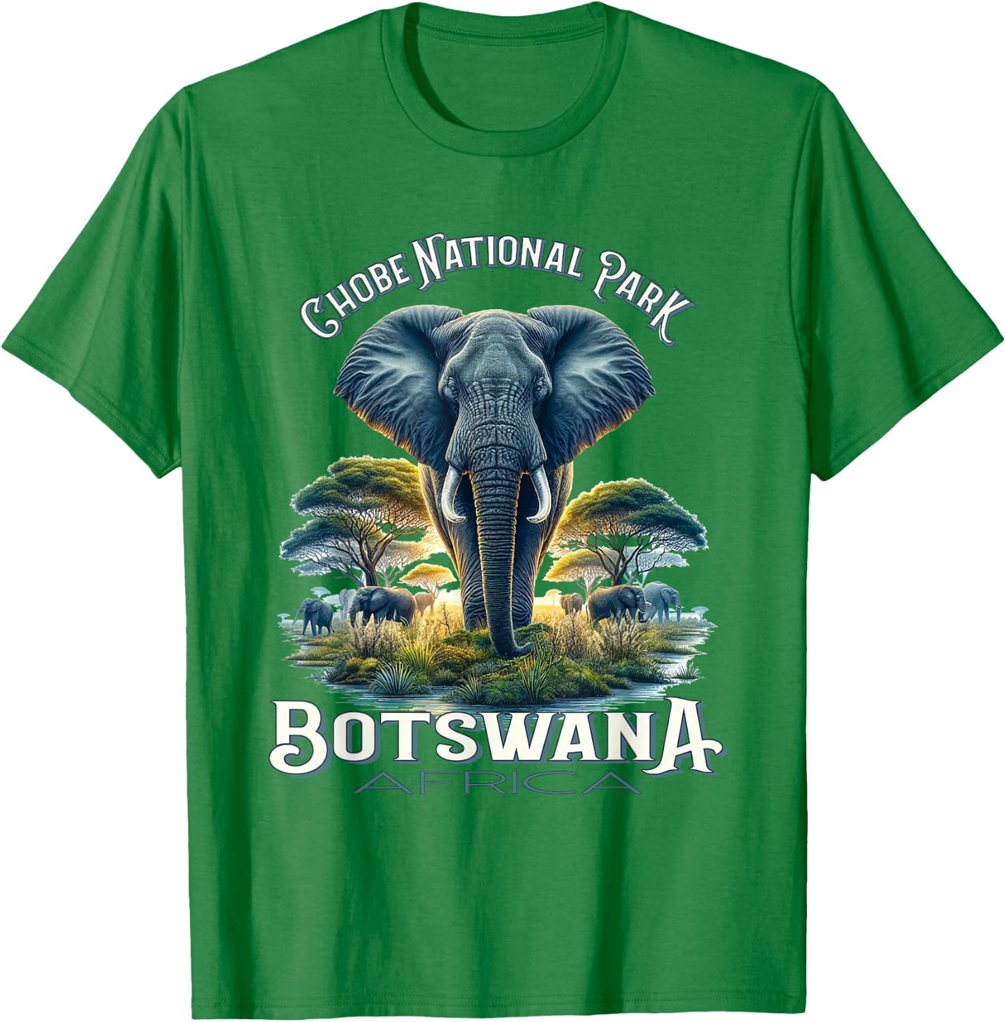 Chobe National Park Botswana Africa Elephants Safari T-Shirt - T-Shirt | Irish Green