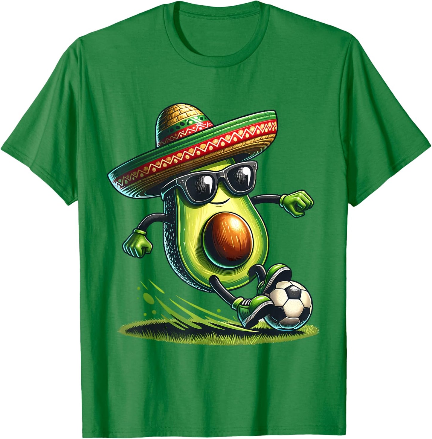 Funny Cinco De Mayo Avocado Showing Soccer Skills Outfit T-Shirt - T-Shirt | Irish Green