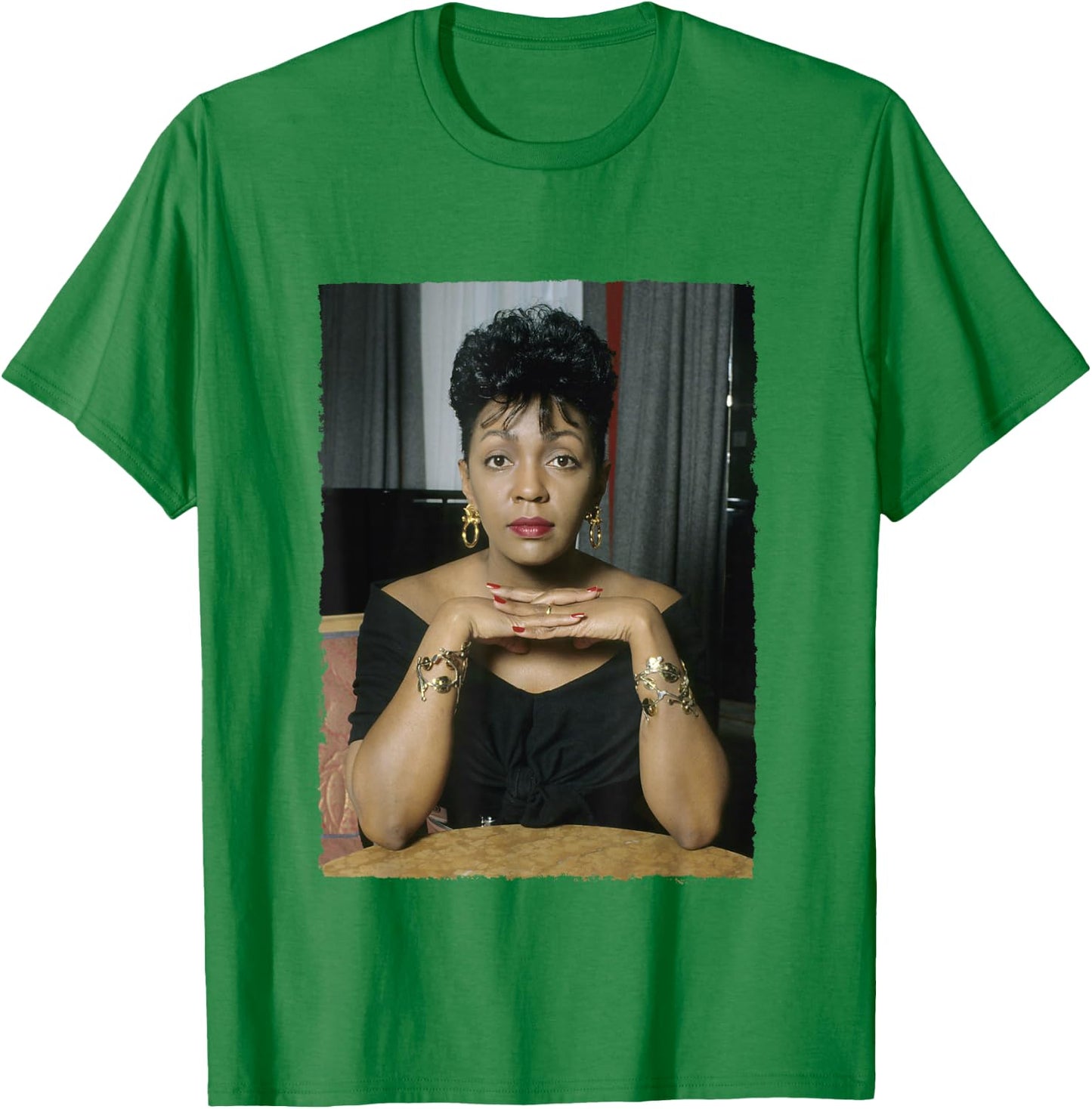 Singer Anita Baker Distress Edge By Stephen Wright T-Shirt - T-Shirt | Irish Green