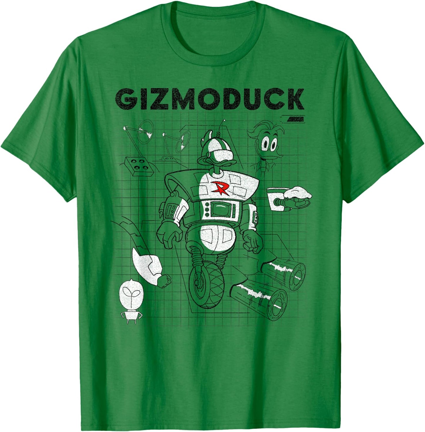 Disney DuckTales Gizmoduck Schematic T-Shirt - T-Shirt | Irish Green