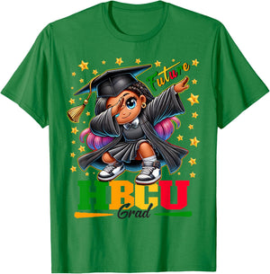 Future HBCU Grad Dabbing Girl Graduation for Girls Kids T-Shirt - T-Shirt | Irish Green