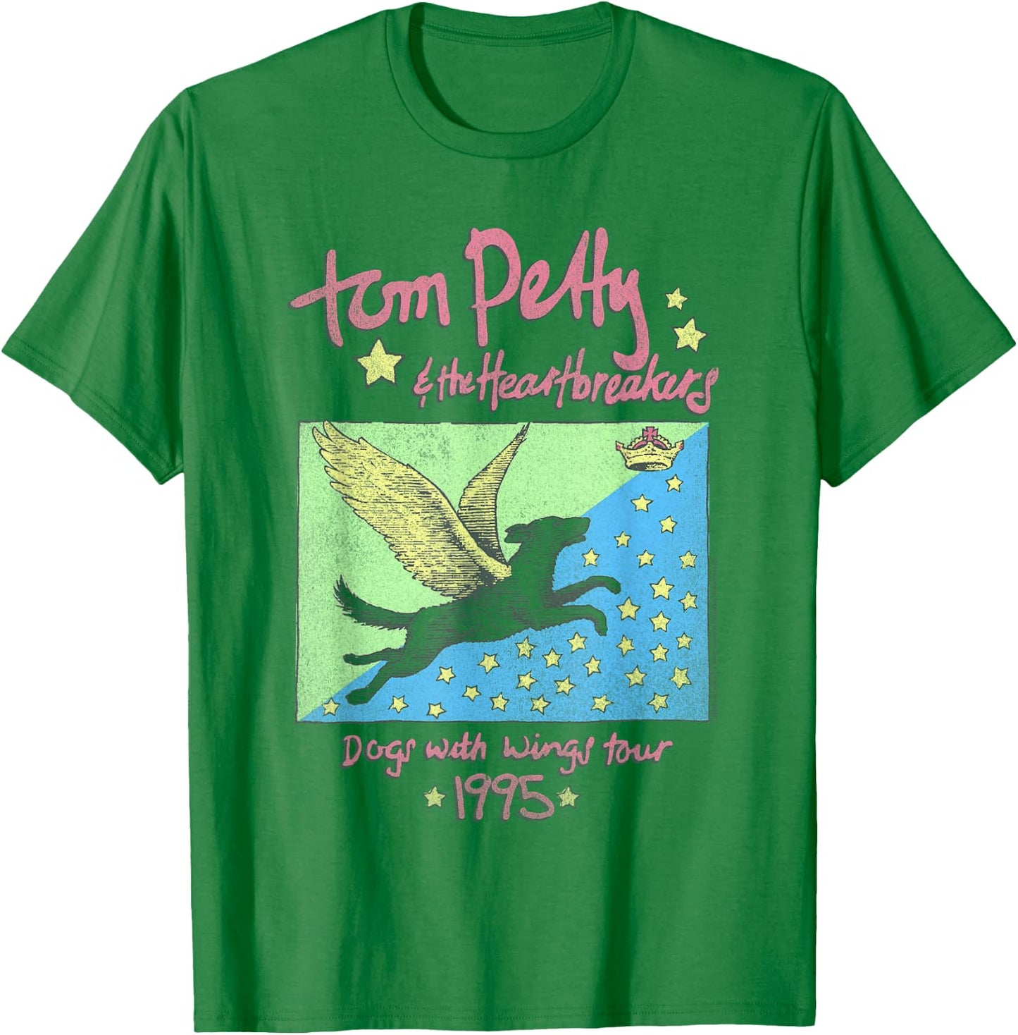 Tom Petty Dogs With Wings Tour 1995 T-Shirt - T-Shirt | Irish Green