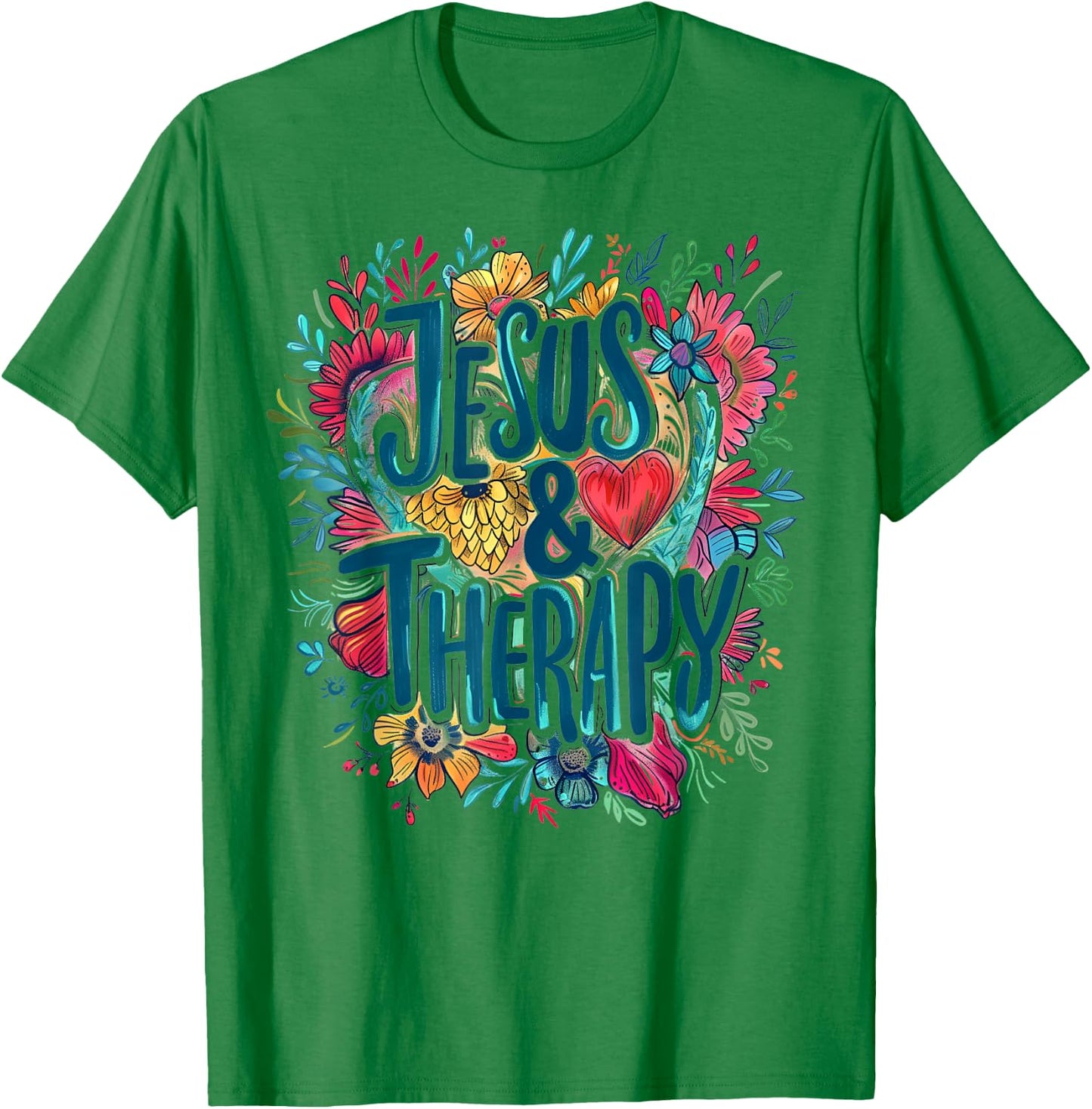 Jesus and Therapy T-Shirt - T-Shirt | Irish Green