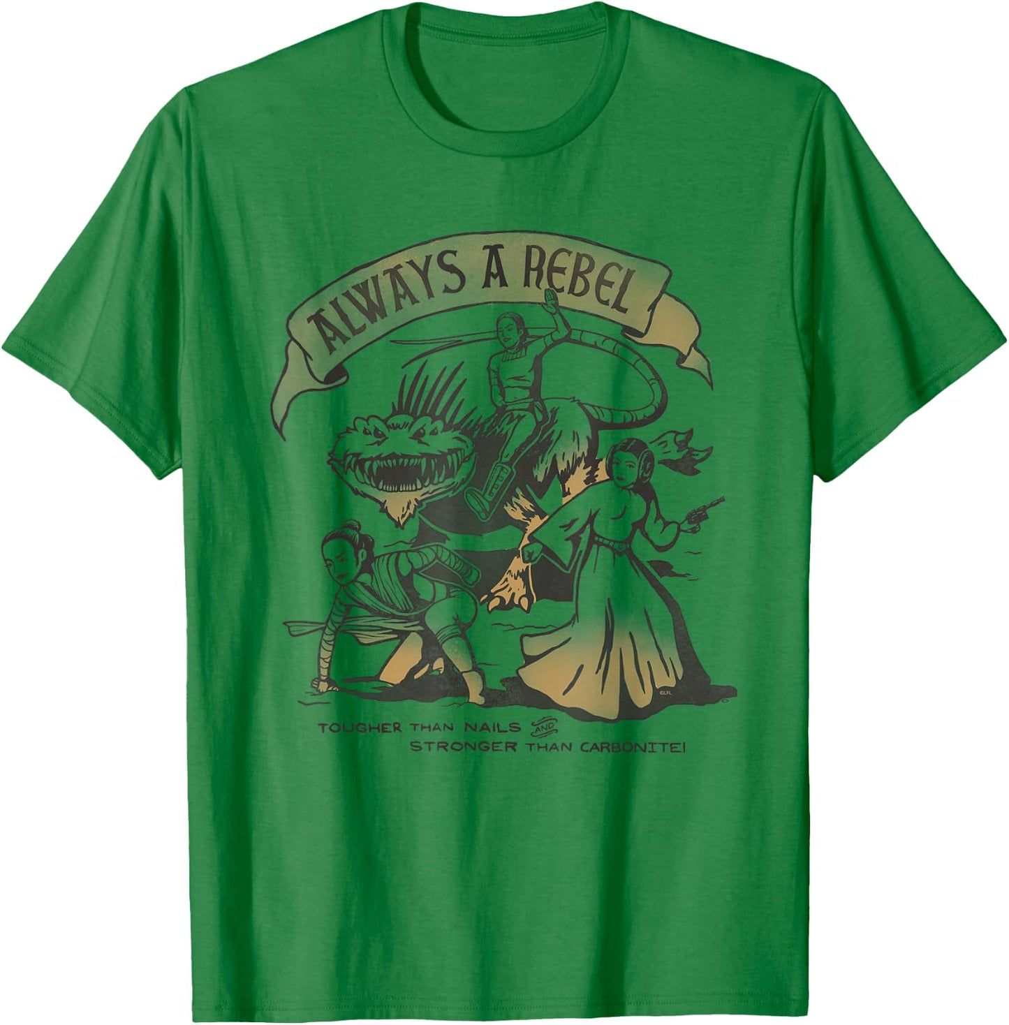 Star Wars Women of the Galaxy Leia Padmé Rey Always a Rebel T-Shirt - T-Shirt | Irish Green
