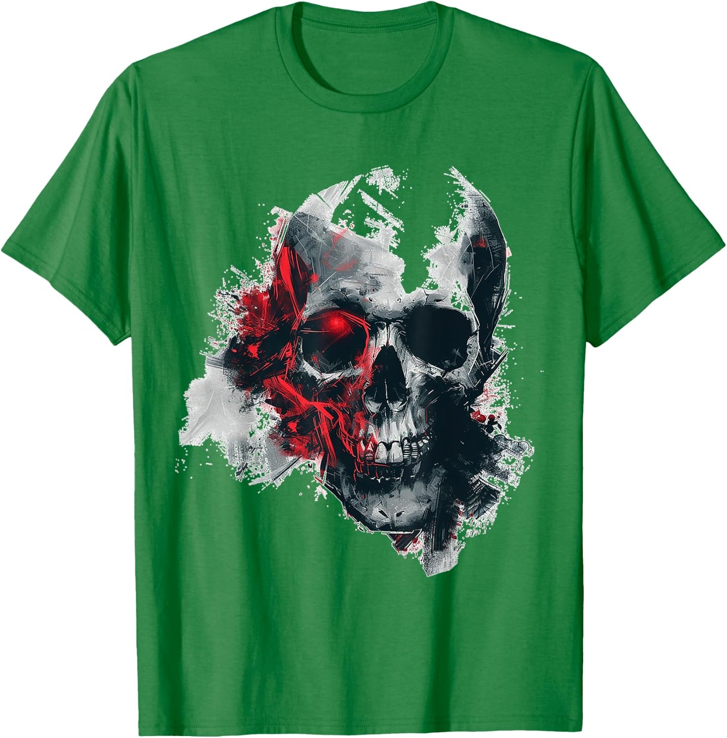 Skull Costume Halloween Spooky Art Skull T-Shirt - T-Shirt | Irish Green