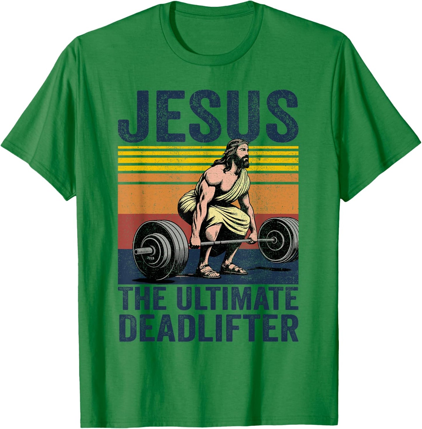 Vintage Jesus The Ultimate Deadlifter Funny Christian Gym T-Shirt - T-Shirt | Irish Green