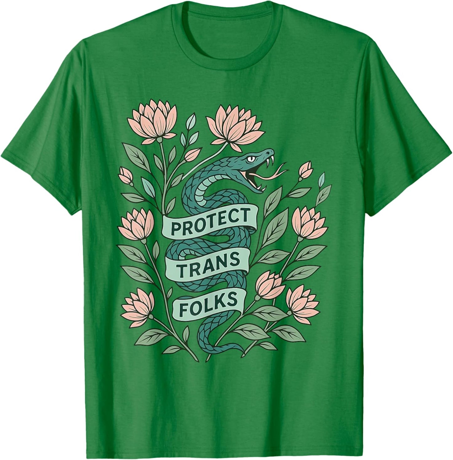 Retro Protect Trans Folks Protect Trans Rights Human Rights T-Shirt - T-Shirt | Irish Green