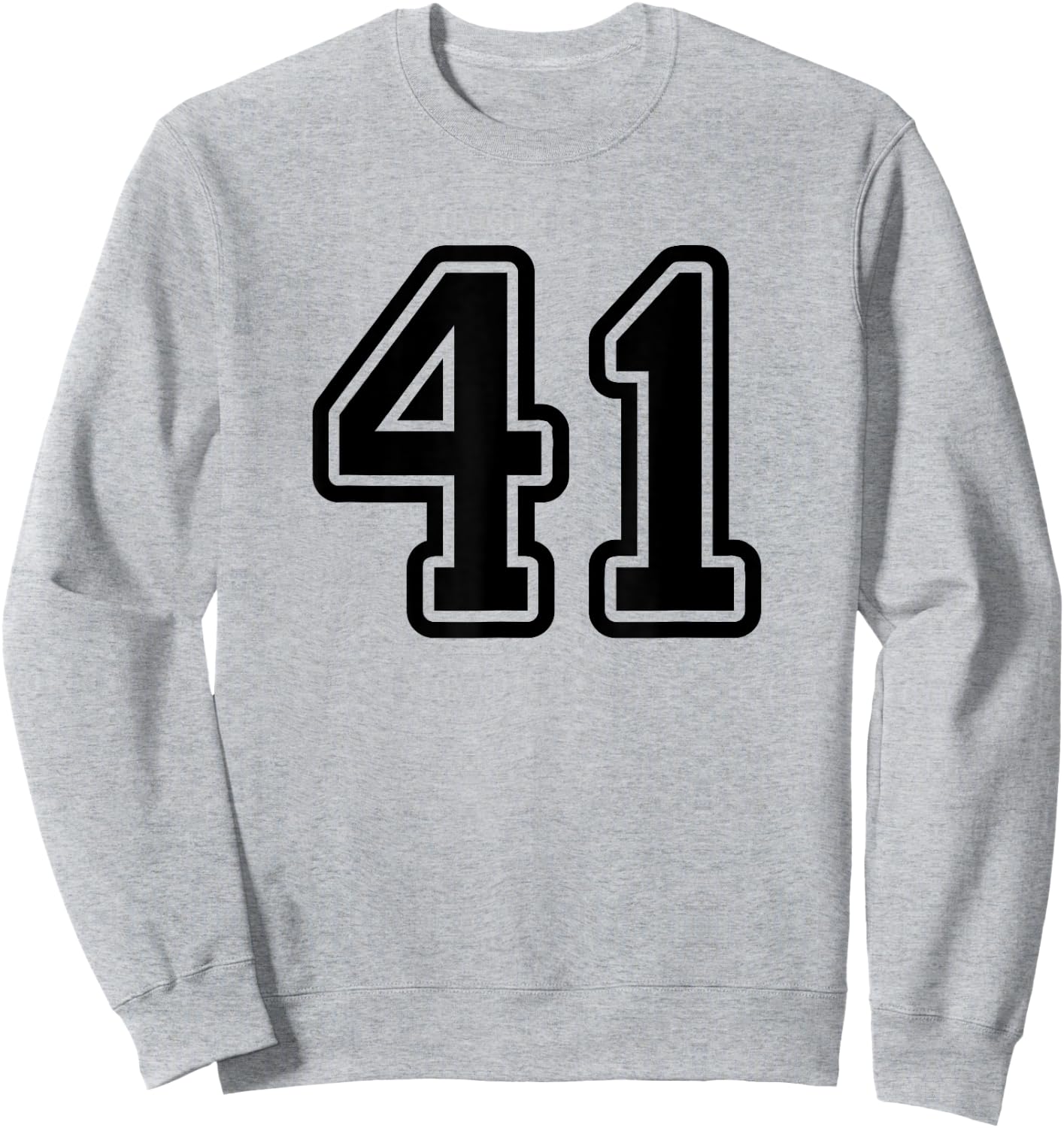 Jersey #41 Black Sports Team Jersey Number 41 Sweatshirt - Sweatshirt | Ash