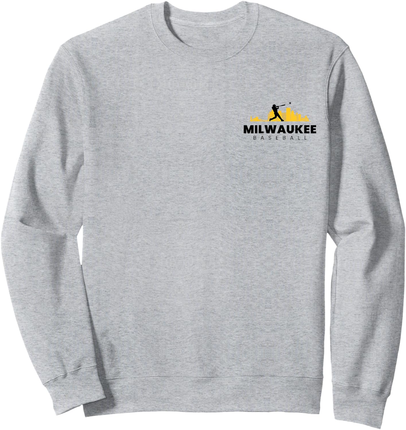 Milwaukee Baseball Minimalist City Skyline Baseball Lover Sweatshirt - Sweatshirt | Ash