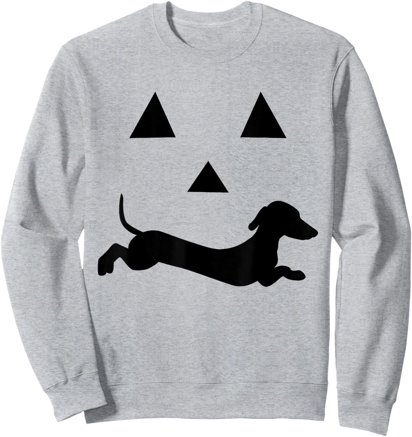 Funny dachshund Jack O Lantern pumpkin face for halloween Sweatshirt - Sweatshirt | Ash