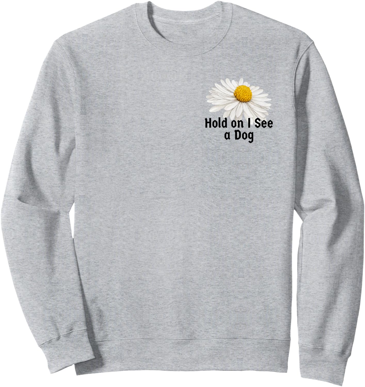 Vintage Botanical Saying Hold on I See a Dog Men Sweatshirt - Sweatshirt | Ash