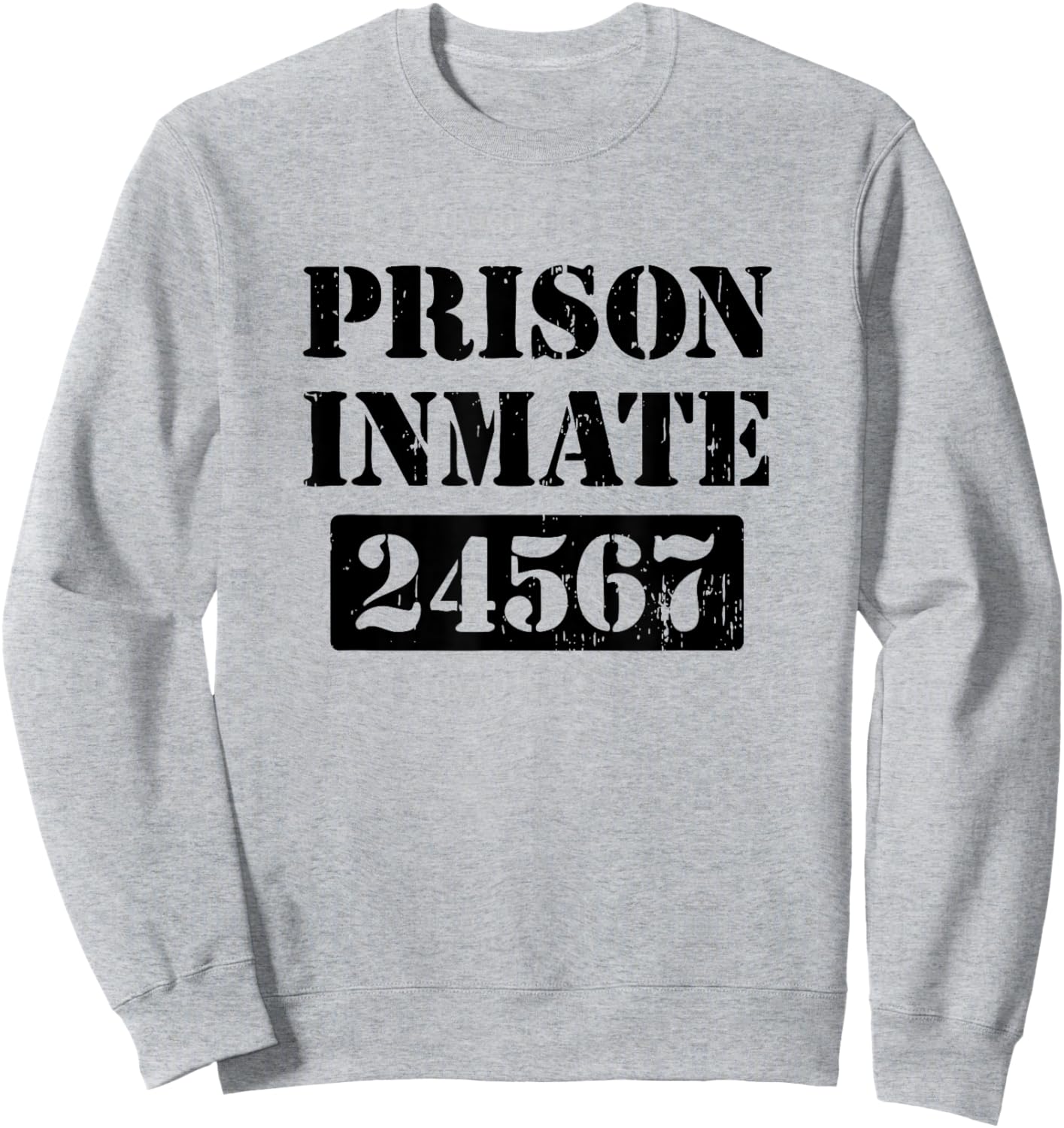 Prisoner Costume Orange Prison Uniform Halloween Jail Inmate Sweatshirt - Sweatshirt | Ash