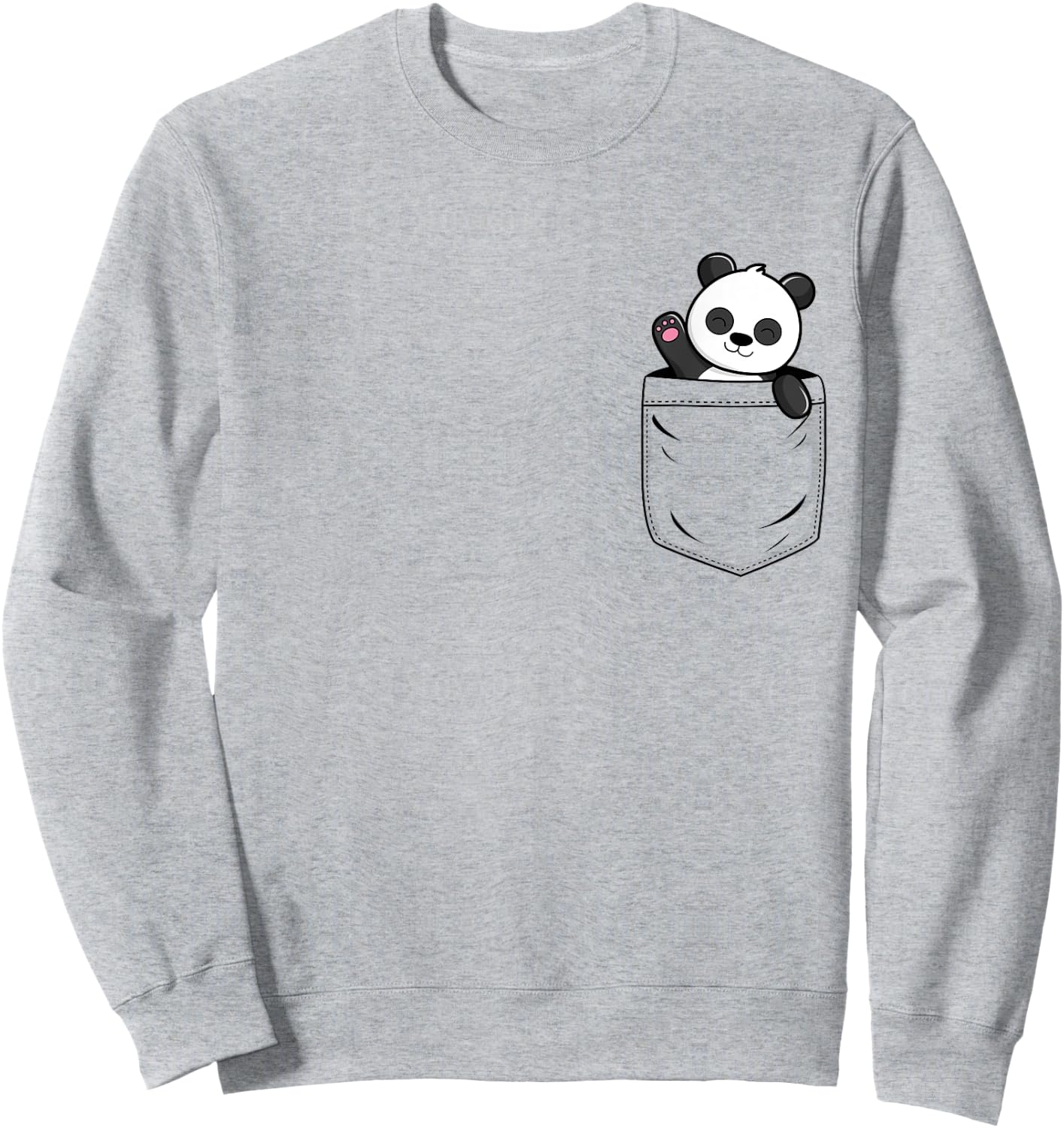 Panda Lovers Cute Funny Panda In Pocket Sweatshirt - Sweatshirt | Ash